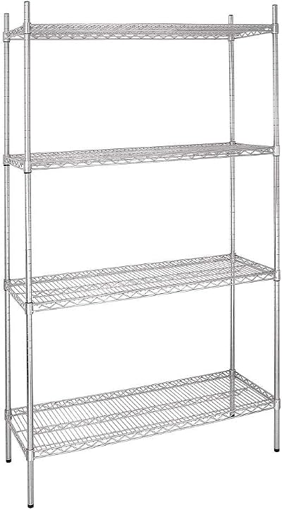 Vogue 4 Tier Wire Shelving Unit Galvanised Zinc Storage Rack 915x460mm 220kg