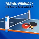 Flintronic Table Tennis Set 2 Rackets 6 Balls Net Red/Blue Portable view 3