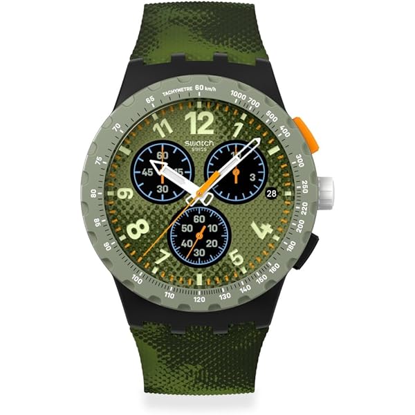 Amazon.com: Swatch Unisex Casual Watch Green Polymer Quartz Olive