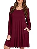 JollieLovin Women Long Sleeve Dress with Pockets