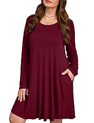 JollieLovin Women Long Sleeve Dress with Pockets