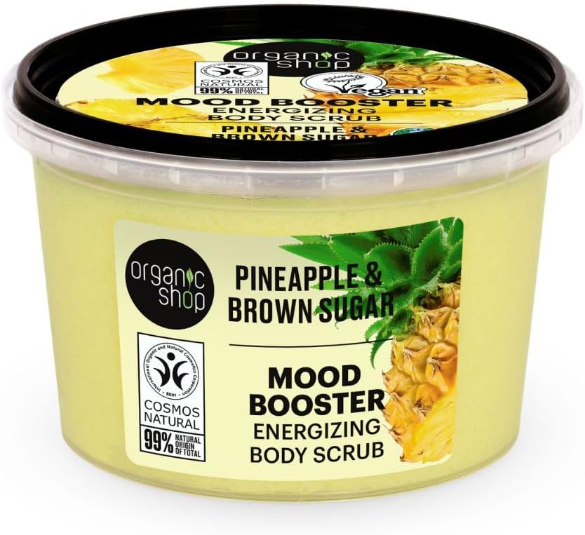 Organic Shop 250ml Body Scrub Mood Booster Pineapple Brown Sugar
