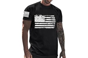 GENERIC Mens 4th of July Shirt - Short Sleeve Summer Independence Day Flag Printed Festival/Casual Workout USA T-Shirts
