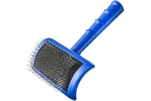 Show Tech Tuffer Than Tangles Slicker Brush for Dog Grooming with Long, Firm Pins, Medium Size, Perfect for Doodle Breeds, Angled Pins for Dematting, Remove Undercoat, Comfort Grip Handle