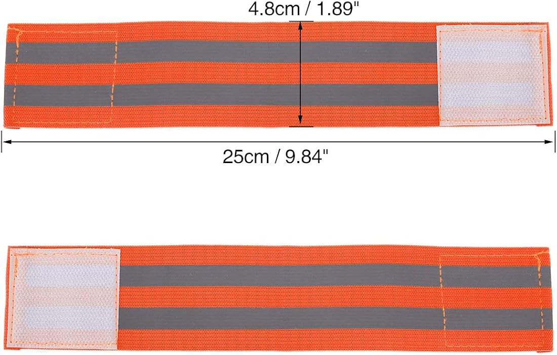 X AUTOHAUX 8Pcs Reflective Bands for Wrist Cycling Reflective Wristbands Orange - Image 4