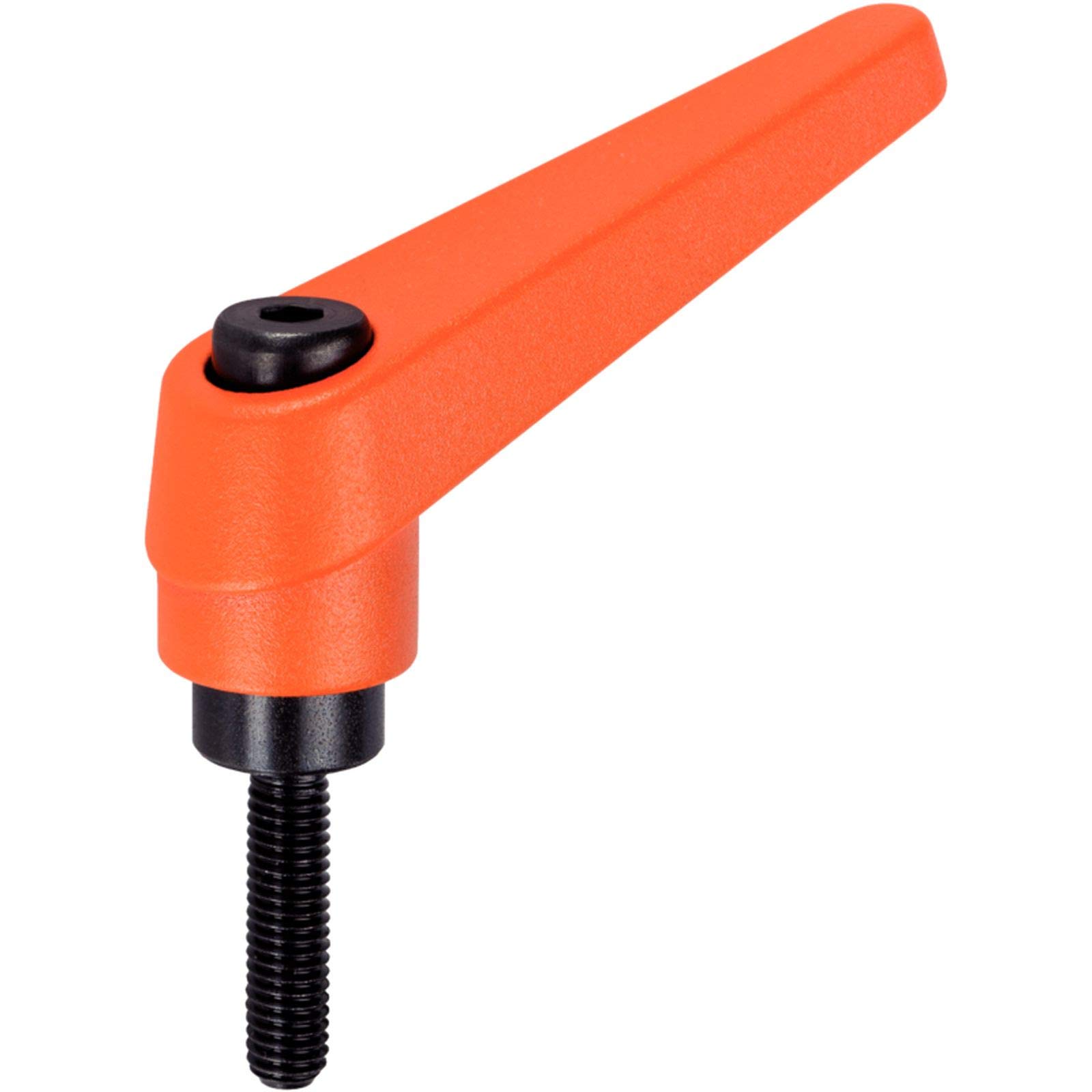 HALDER 24400.0041 Adjustable Clamping levers, Orange, d1=14 mm / d2=M5 / l1=12 mm