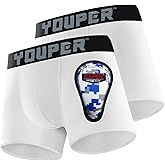 Youper 2 Pack Youth Brief with Soft Protective Athletic Cup, Youth Compression Underwear for Baseball & Football