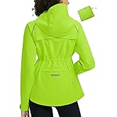 baleaf Women's Rain Jackets Waterproof Windbreaker Packable Lightweight Cycling Running Jacket Hiking Gear Reflective Hooded