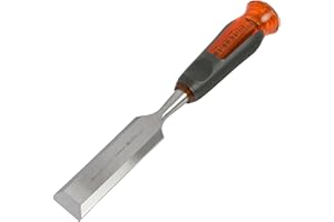 Buck Bros. 74817 1-1/4 Inch Wood Chisel, Full Tang Wood Carving Tools, Woodworking Tools for Carpentry, Trim Work, and DIY Projects, Hardened Steel Blade, Beveled Edge, Durable Non-Slip Handle