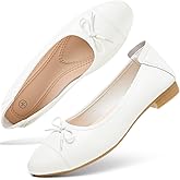 hash bubbie Women's Flats Shoes Black Ballet Flats Foldable PU Leather Comfortable Slip-On Dress Shoes with Bow