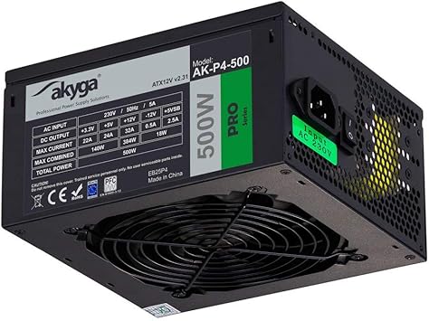 Akyga AK-P4-500 500W ATX Negro Unidad de: Amazon.es: Electrónica