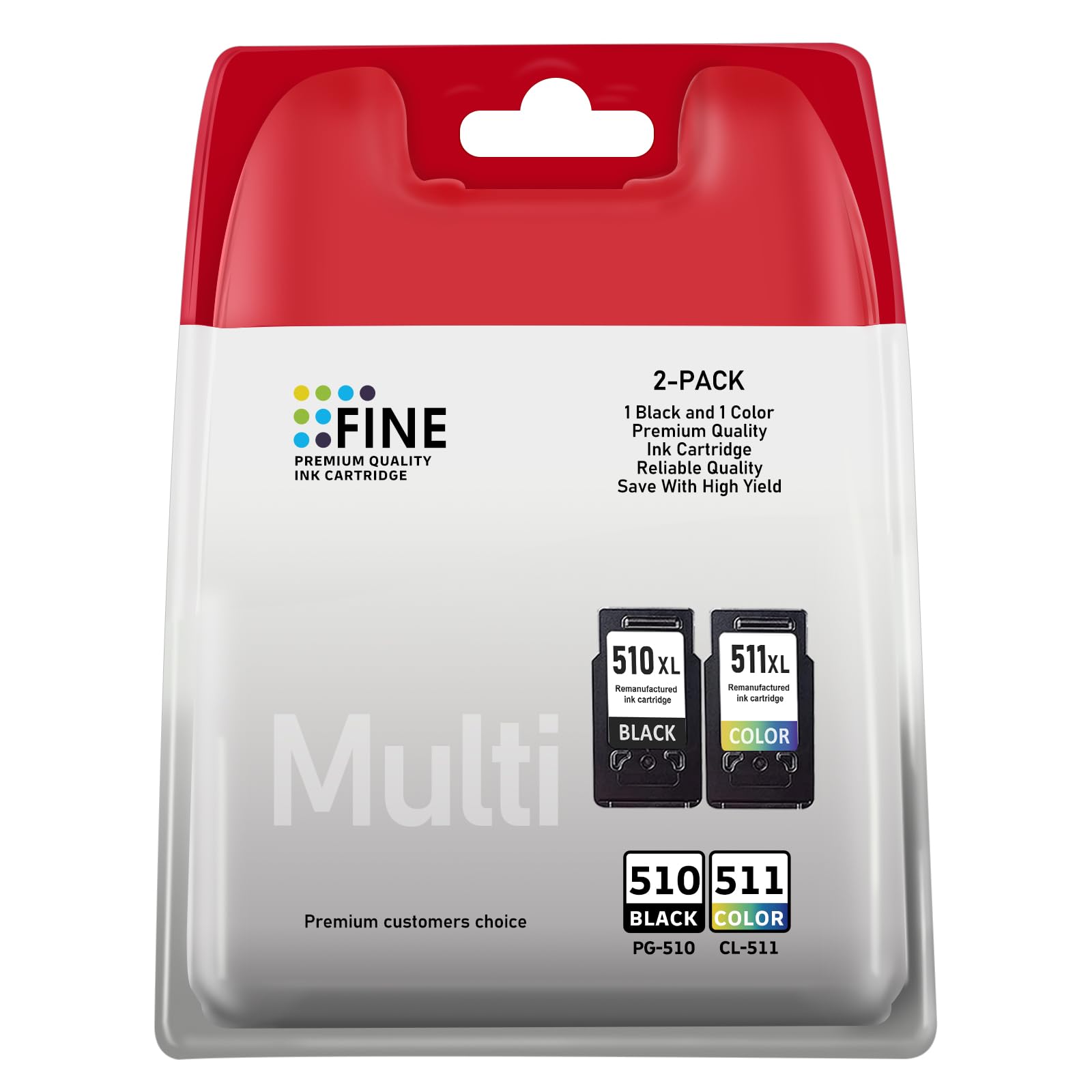 Canon 510/511 Ink Cartridges - Replacement for Canon Pixma MP495, MP280, MP480 (1 Black, 1 Colour)