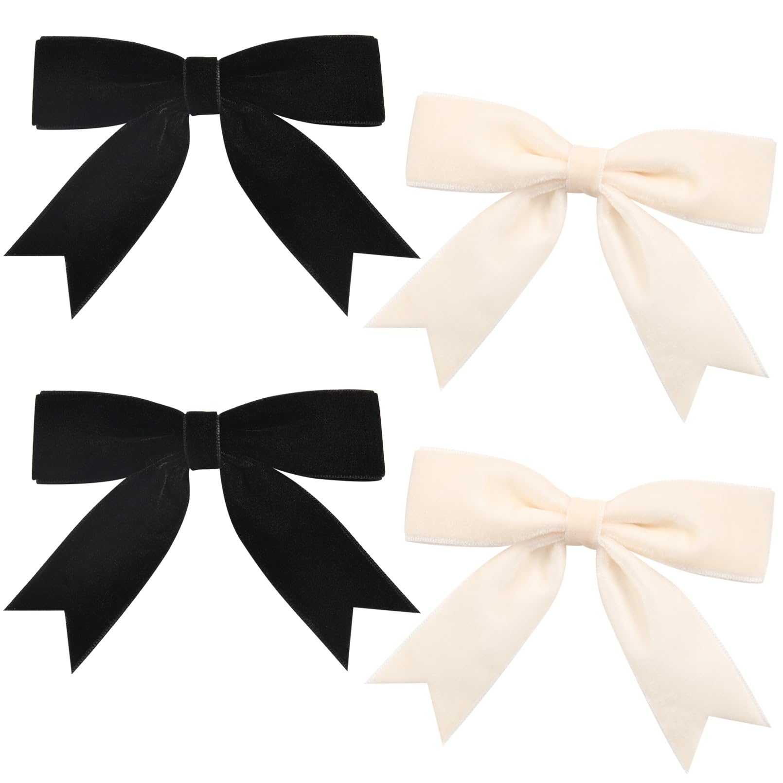 Photo 1 of 2 Velvet Hair Bows Hair Ribbon Clips Big Fall Alligator Clips Hair Accessories for Women Girls Toddlers Kids Baby Black Beige