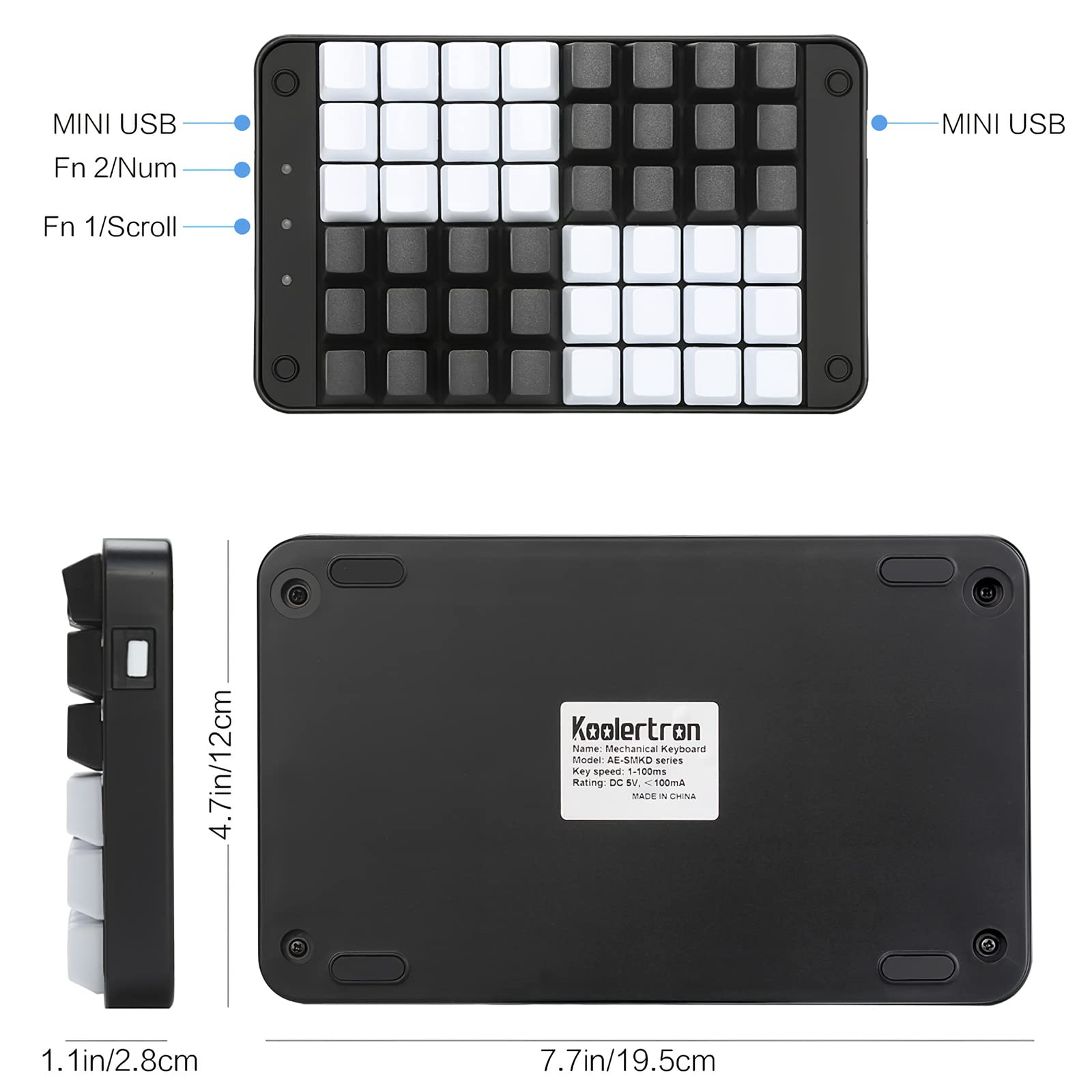 Mua Koolertron One Handed Mechanical Gaming Keyboard with 8 Macro Keys ...