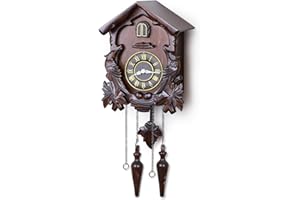Kendal Cuckoo Clock Large Vintage Wall Clock Handcrafted Wood Cuckoo Clock House Home Decor with Singing Bird & Birds Live in Tree Houses Decoration MX222