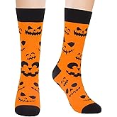 COZYMATE Halloween Funny Socks for Women Men Spooky Horror Pumpkin Socks for Halloween Party Costume Holiday Gifts