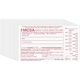 J. J. Keller Vinyl Annual Vehicle Inspection Label, 20 Pack | with Punch Boxes, Permanent Adhesive, FMCSA Label, DOT Compliant