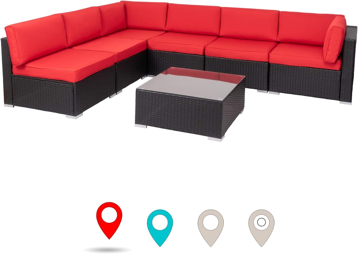 Best 7pc rattan wicker sofa chair patio furniture set sectional garden outdoor couch