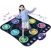 WAYKEE Dance Mat Toys for 3-12 Year Old Girls, Electronic Dance Pad with Light-up LED Wireless Bluetooth & 5 Game Modes, Christmas Birthday Toys Gifts for 3 4 5 6 7 8 9 10+ Year Old Girls