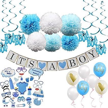 Amazon Com Baby Shower Decorations For Boy Includes Matching Its
