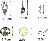 kuou 80Pcs Assorted Antique Steampunk Gears Skeleton Charms Pendant Bronze view 6