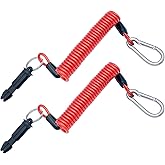 2pcs Trailer Breakaway Cable,Trailer Brake Away Cable,Trailer Emergency Brake Cable,Trailer Safety Cables,6ft High Rebound Spring Towing Coiled Wire for Rv Trailer Camper Emergency Connection