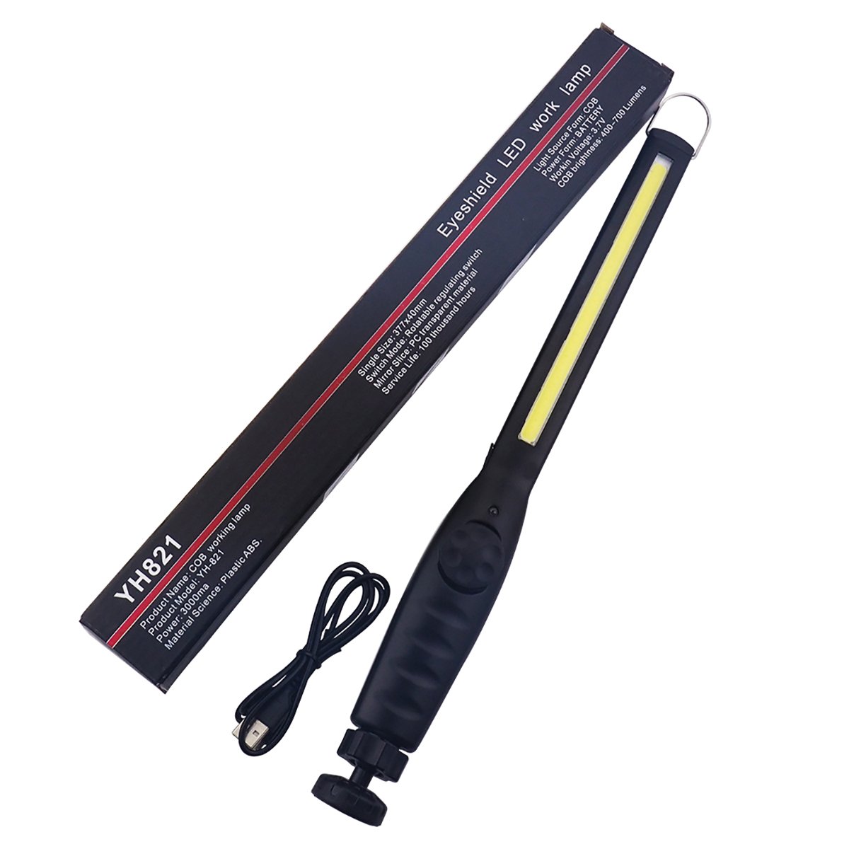 Rechargeable Torch COB LED Work Light 700 Lumens Magnetic Flashlight USB Inspection Light LED Work Lamp LED Slim Light with USB Cable Repair Tool for Mechanics, Car, Outdoor Camping, Home Emergency