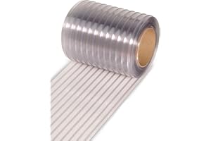 Aleco 171130 Clear-Flex II PVC Standard Scratch-Guard Ribbed Strip Door Bulk Roll, 150' Length x 8" Width x 0.198" Thick