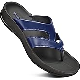 AEROTHOTIC Arch Supportive Strappy Orthotic Comfortable Flip Flops Cushion Soft Toe Post Non-Slip Summer Casual Travel Walking Thong Sandals Women Beach Essentials