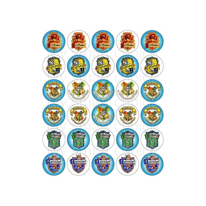 Buy 30 x Edible Cupcake Toppers Harry Potter, Houses of Hogwarts