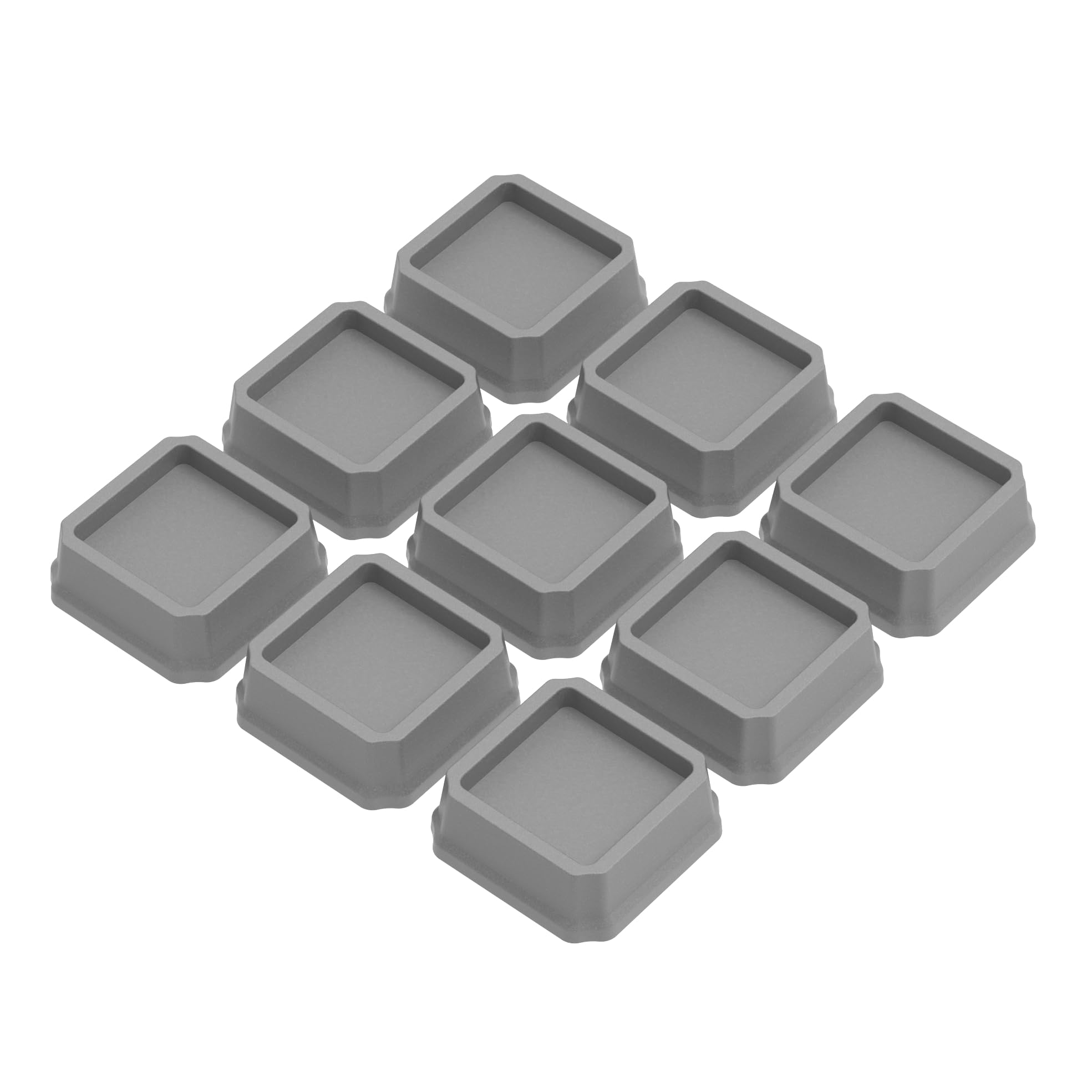 Whynonap Bed Risers 1 Inch Set of 9, Heavy Duty Bed Elevators Lifts Up 2,000 lbs Furniture Risers for Bed Frame and Sofa, Grey