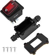 QWORK IP65 Waterproof Rocker Switch 12-24V 30A DPST Inline Cord ON OFF Red Light view 7