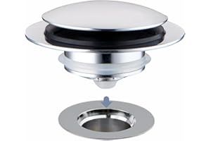 Chrome Plated Universal Tub Dain Stopper, Hidrop Pop Up Bath Drain Tip Toe Bathtub Drain Stopper,Conversion Kit Assembly, Replaces Lift and Turn, Tip-Toe and Trip Lever drains for Tub, EZ Install