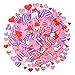 Elcoho 600 Pieces Heart Shaped Foam Stickers Self Adhesive Valentine's Day Love Decorative Sticker for Valentine's Day, Wedding or DIY Crafts, Assorted Size and Color
