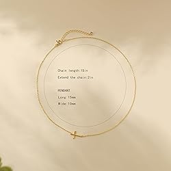 Cross Necklace for Women, Dainty Gold Necklace 14K