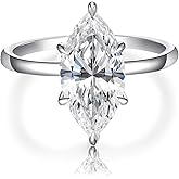 AVECON 3.5CT Marquise Cut Engagement Ring for Women, Wedding Promise Cubic Zirconia Band, 14K Gold/White Gold Plated Simulated Diamond Rings Size 5-9