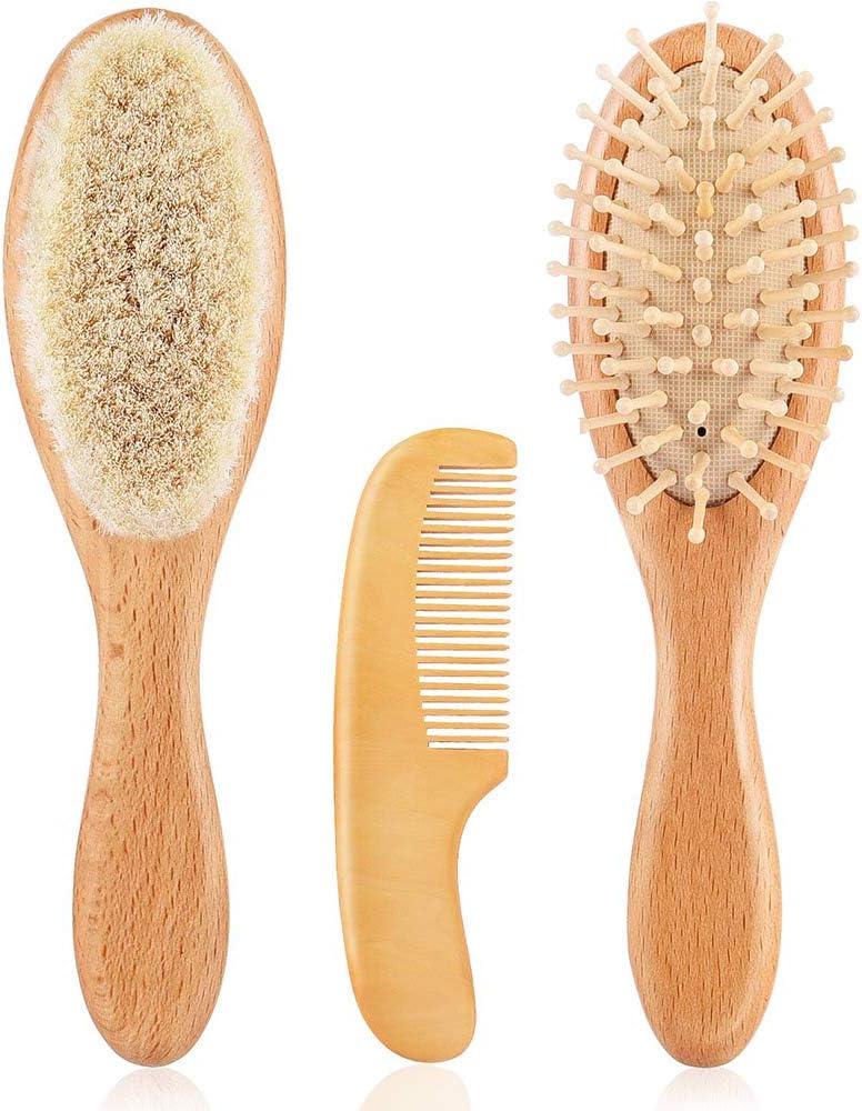 wooden baby comb