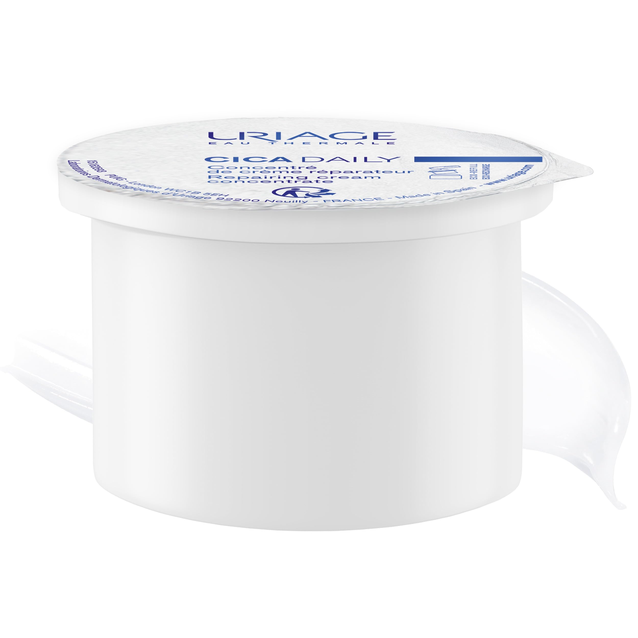 Uriage Cica-Daily Repairing Cream Concentrate with Centella Asiatica, Hyaluronic Acid & Vitamin B5 - Repairs & Hydrates in 1 Application - Fragrance-free - 96% Natural Origin (Refill, 40 ml)