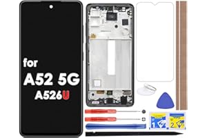 WIMAKIP LCD Screen Replacement Touch Digitizer Display Assembly with Frame for Samsung Galaxy A52 5G A526 SM-A526U A526T A526V SM-A526A A526B A526U1 A526W 6.5" (with Frame)