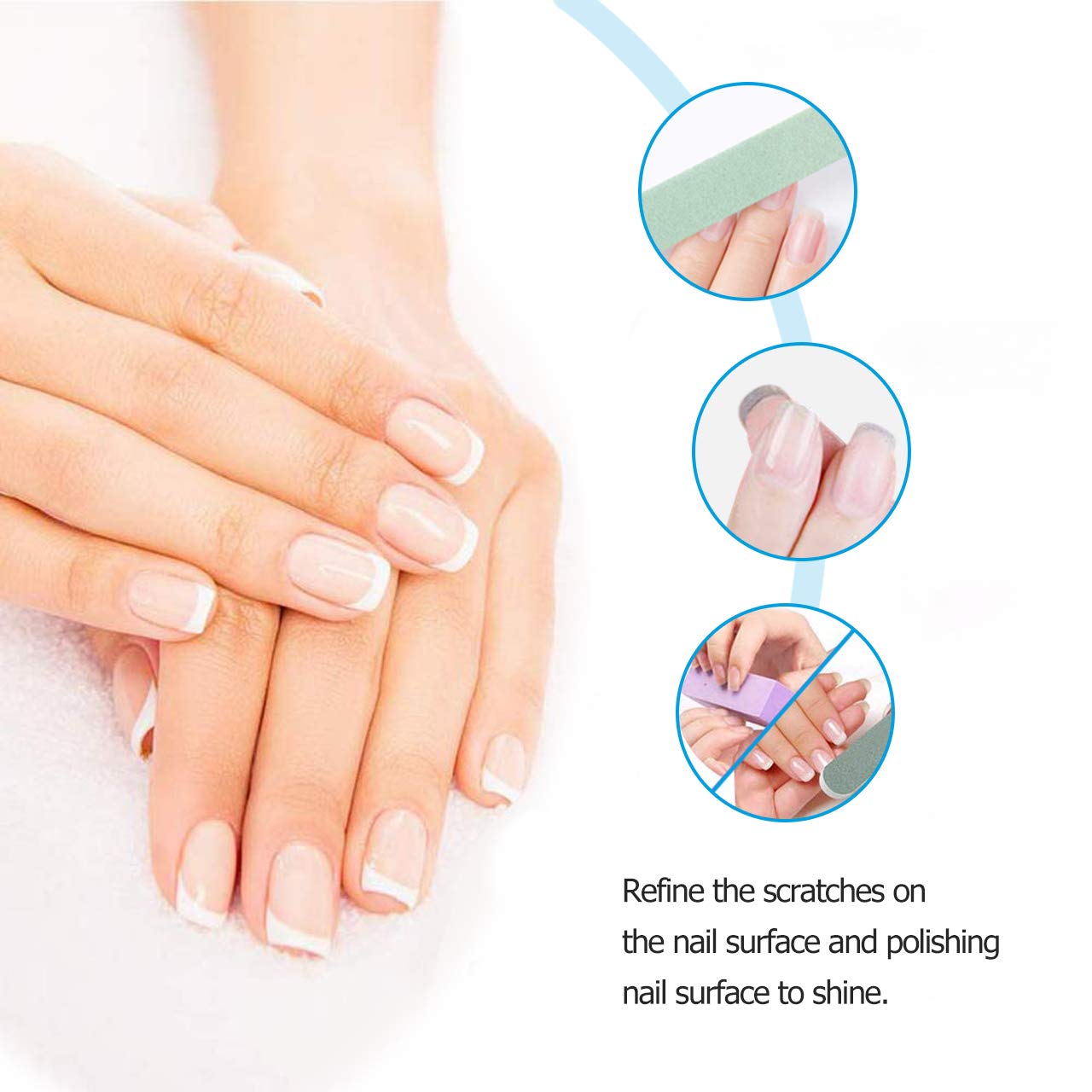 Nail Files Set Nail Art Tool Kit, Manicure Tools Set Including Cuticle Trimmer with Cuticle Pusher Cutter Toe Separator Nail Dust Brushes Grinding Polishing Blocks and Cuticle Nipper (10PCS) : Beauty