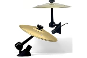 LHYTHY Car Cymbal Drum Air Vent, Mini Metal Drum Crash Cymbal for Car Dashboard, Funny Musical Instruments Gadget for Drummer Music Lovers Gift, Cool Car Accessories (Golden)