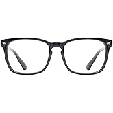 TIJN Blue Light Blocking Glasses for Women Men Clear Frame Square Nerd Eyeglasses Anti Blue Ray Computer Screen Glasses