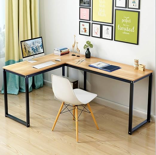 LShaped Home Office Corner Desk Wood top,Pc Laptop Table Writing Desk