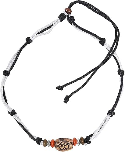 Amazon Jesse Rena メンズ ジュエリー 麻 ビーチ チョーカー ペンダント サーファー ネックレス アクセサリー ホワイト ネックレス 通販