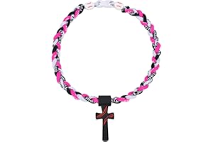 Kehuify Baseball Necklaces for Boys, Baseball Necklace Three-Braid Rope Tornado Cross Necklace Sports Titanium Necklace Baseball Rope Necklace