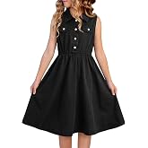 blibean Girls Summer Dress Sleeveless Denim Sundresses Size 6-15 | Sleeveless Tank Top, A Line Sundress, Jean Dress for Girls, Cute Weatern Cowgirl Dress, Kids Clothing with Pockets