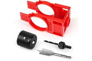 LIFEIDEAS Door Lock Installation Kit, Door Hole Drilling Kit for Deadbolts and Locksets with Guide Template, Door Lock Hole Saw Door Knob Installation Kit