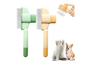 IONPSHG Cat Comb Grooming Tool Self Cleaning Grooming Brush for Cats and Dogs Cat Hair Removal with Release Button Pet Flea C