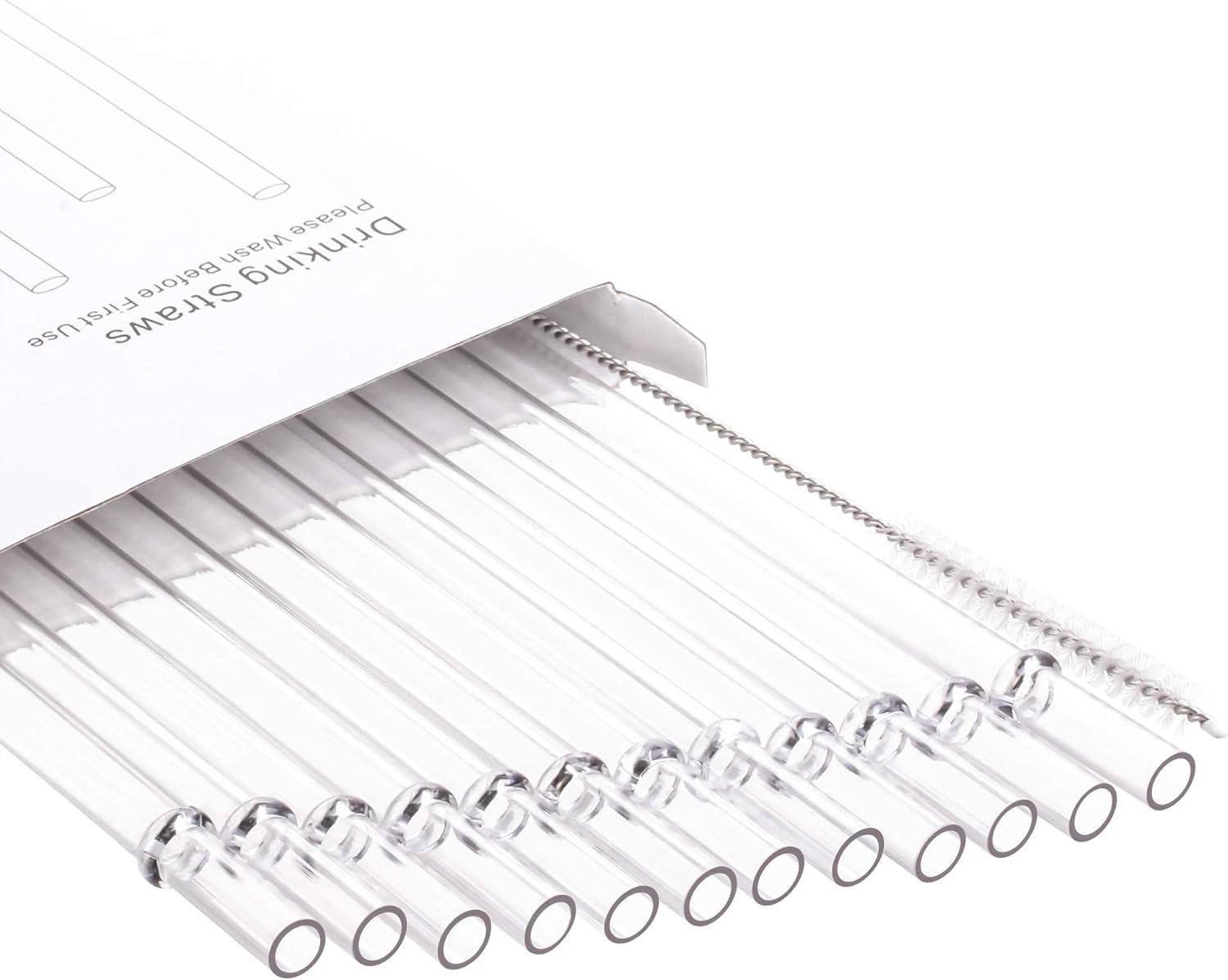 DAKOUFISH 12 Inch Clear Reusable Plastic Replacement Drinking Straws Extra Long for 30oz & 40oz Mason Jar Tumbler,Set of 12 Pcs Straws with Cleaning Brush (12inch,Clear)