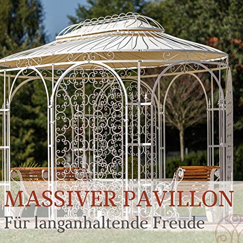 ELEO Verona wunderschöner Gartenpavillon Winterfest mit 2 x Rankgitter Rosa I Ovalpavillon Feuerverzinkt 4 x 2,85 m I… – Bild 5